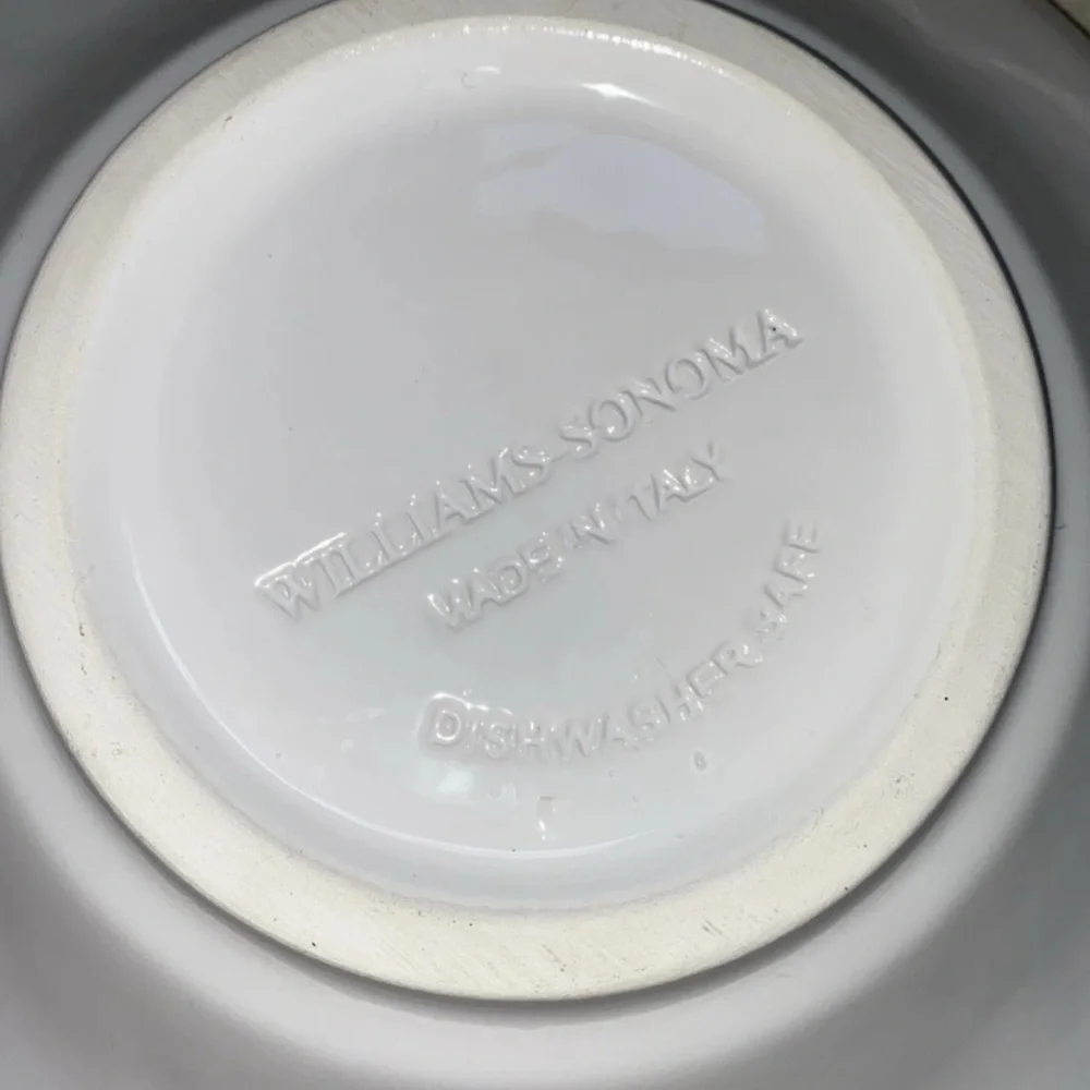 Williams Sonoma One (1)‎ White Blue Olive Pasta Bowl